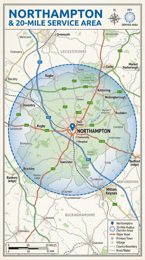 Northampton Mobile Mechanic map